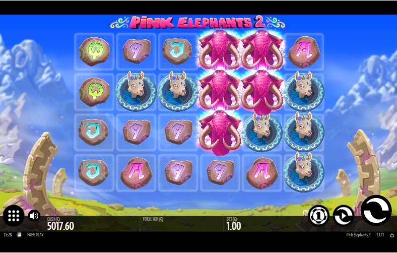 Оформление и интерфейс игрового автомата Pink Elephants 2