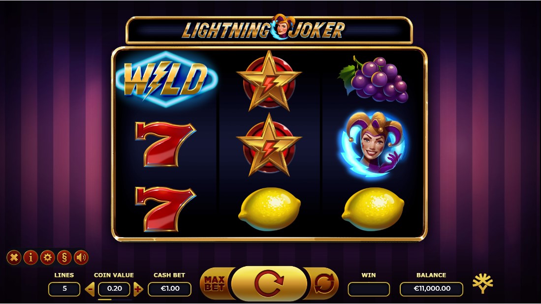 Интерфейс и оформление игрового автомата Lightning Joker