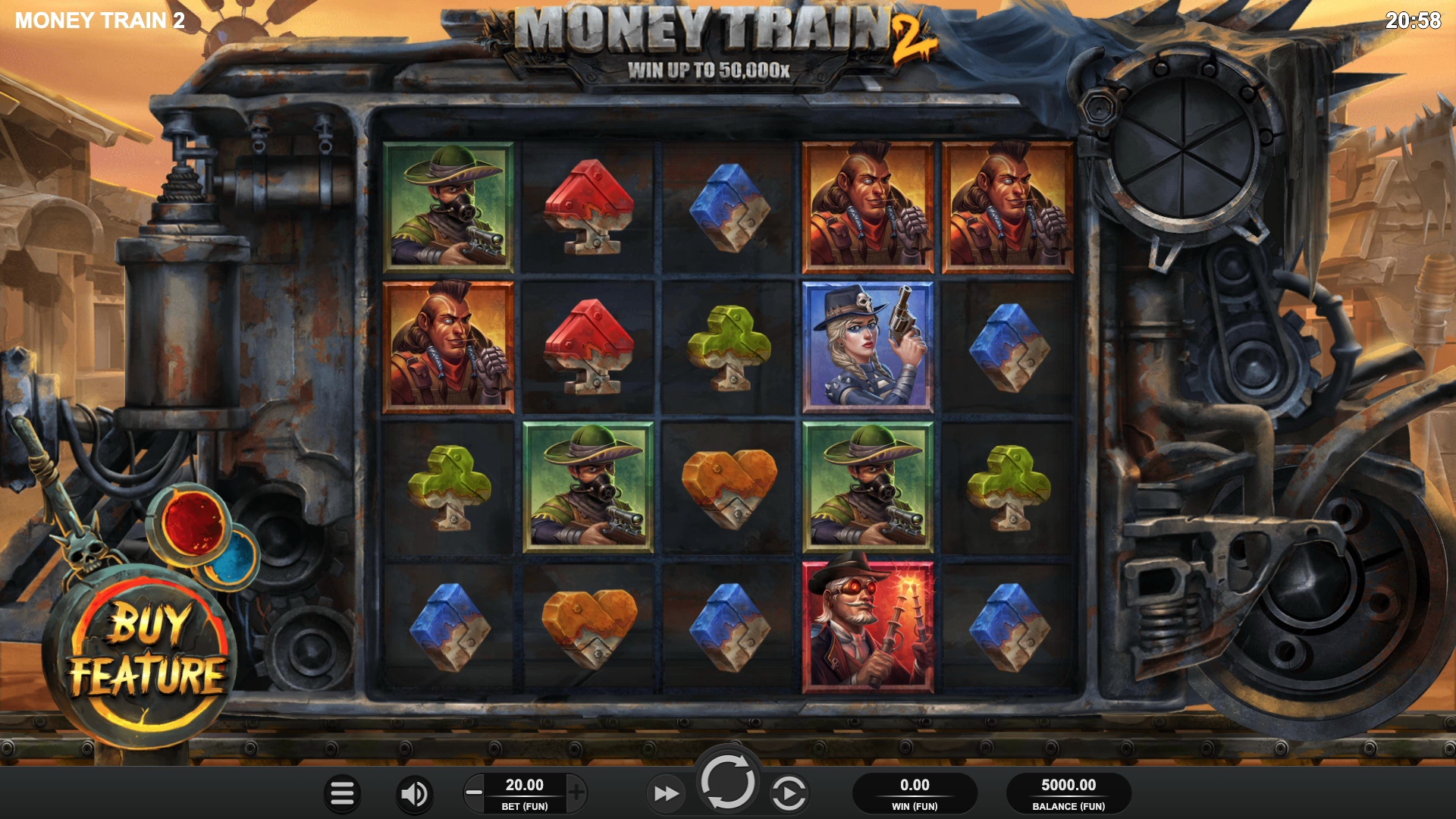 Интерфейс и оформление игрового автомата Money Train 2