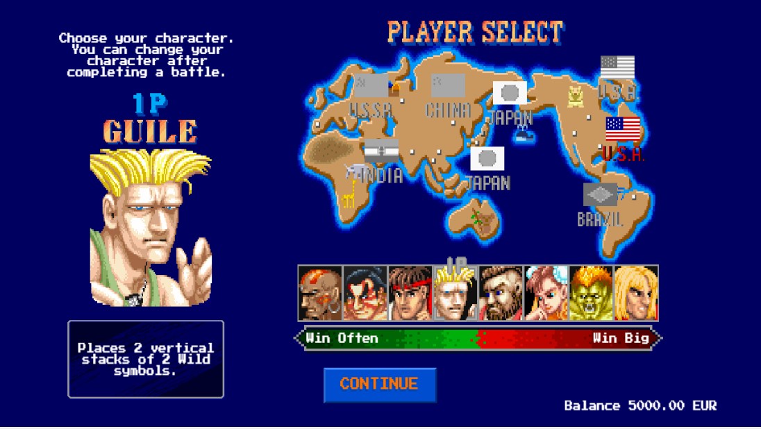 Бонусные функции слота Street Fighter 2: The World Warrior