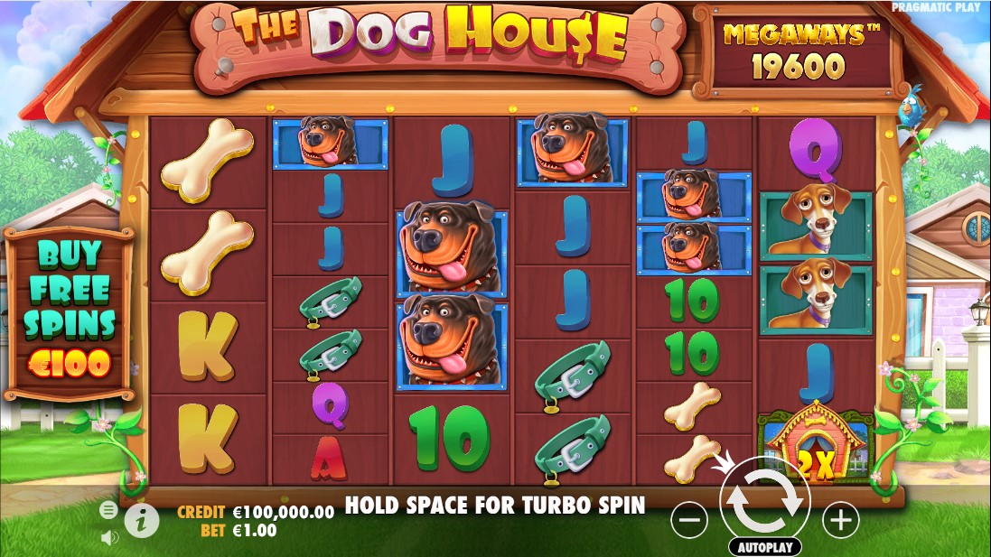 Интерфейс и оформление игрового слота The Dog House Megaways